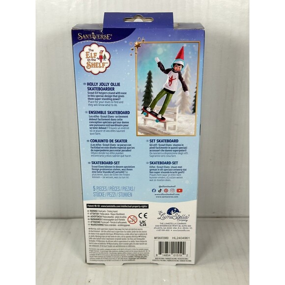 The Elf on the Shelf MagiFreez Holly Jolly Ollie Skateboarder 5 Piece Set NEW - Picture 2 of 2